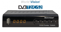Эфирный/Спутниковый цифровой HD ресивер World Vision Foros Combo T2/S2/C/iP - вид 1 миниатюра